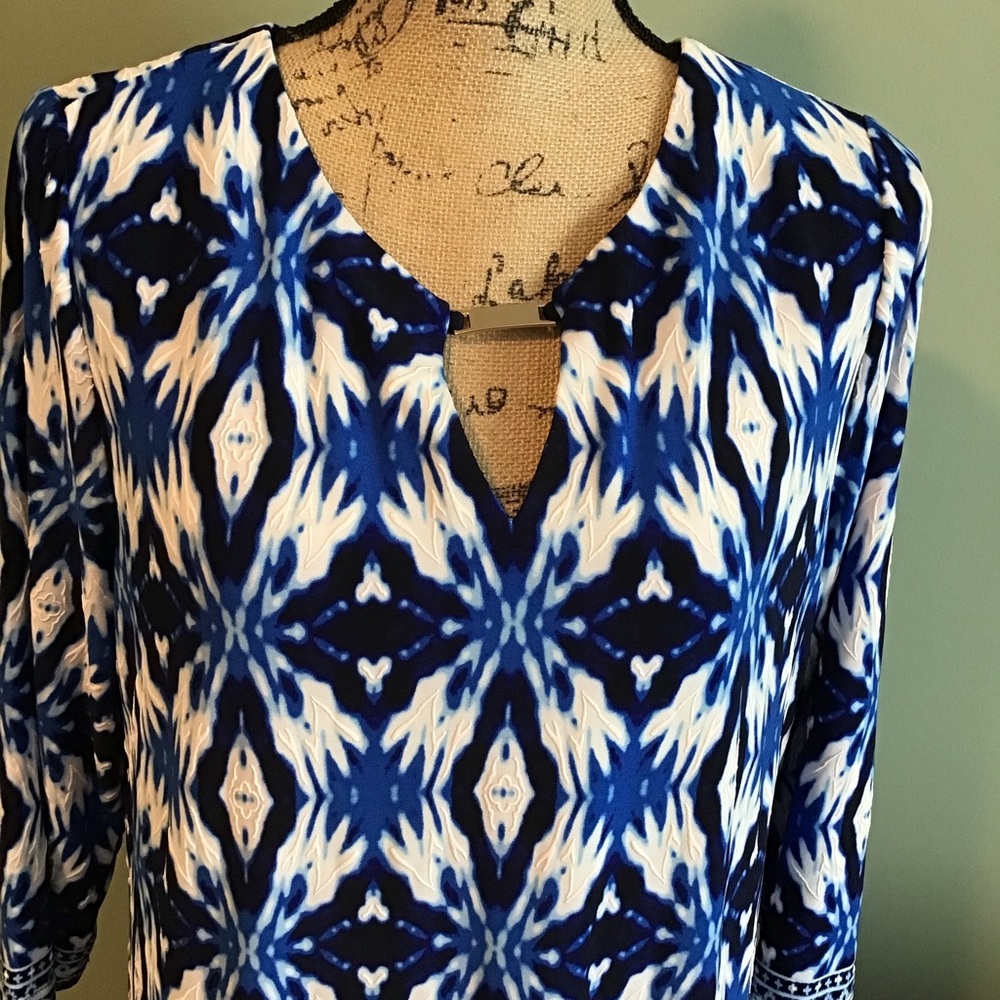 SANDRA DARREN 3/4 SLEEVE KEYHOLE NECKLINE SHIFT DRESS SZ 12 NWT - Picture 7 of 13